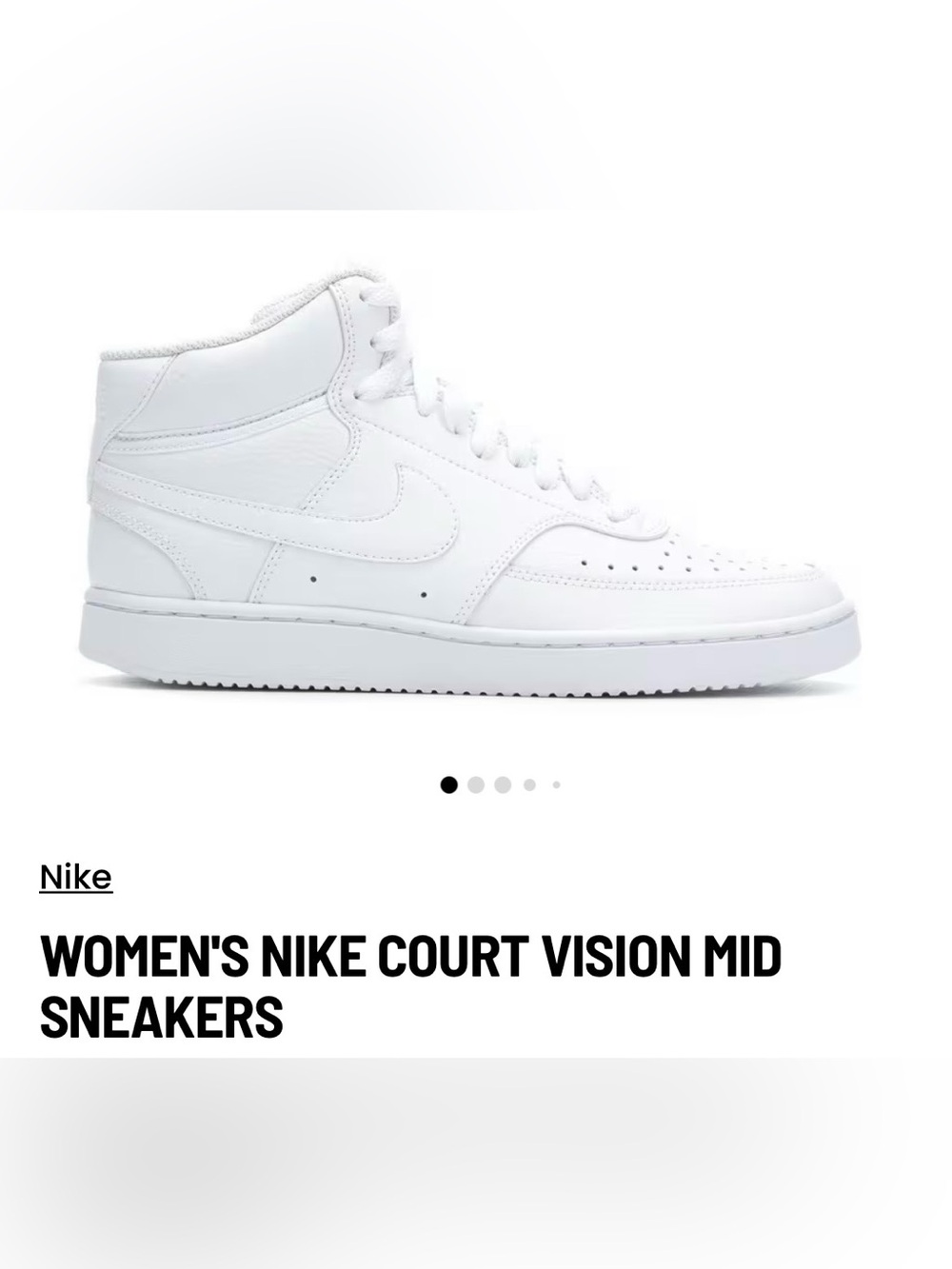 Nike White Mid-Top Leather Sneakers